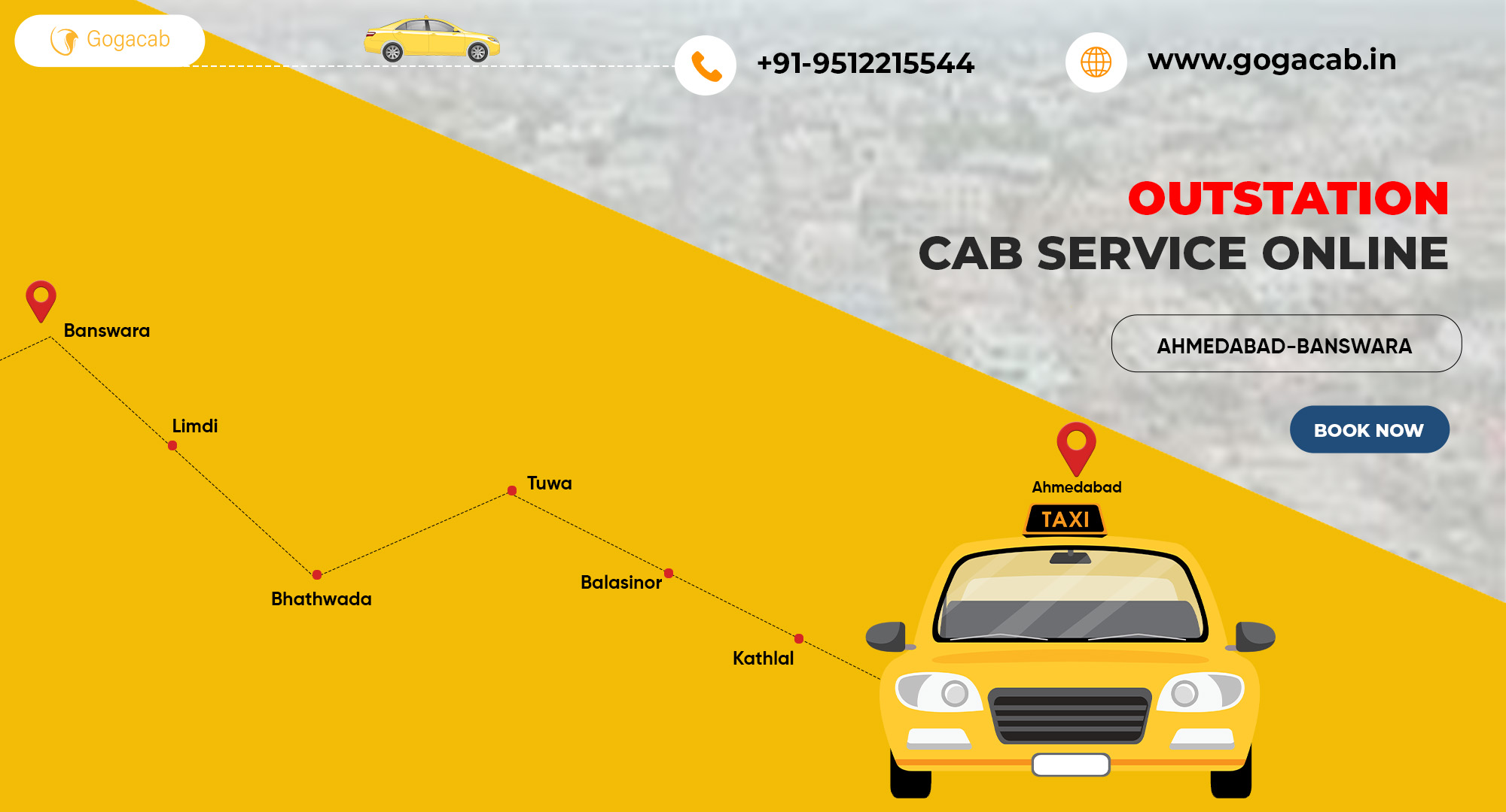 Check Out Ahmedabad to Banswara Cab Service