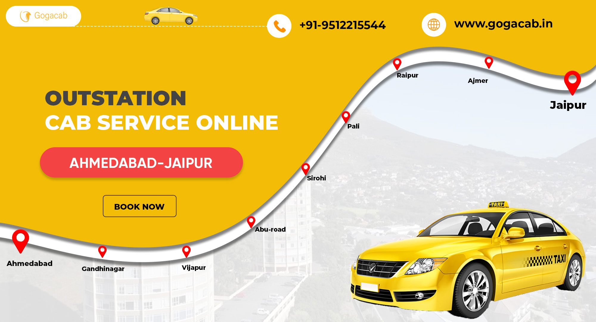 Ahmedabad To Jaipur Cab Service