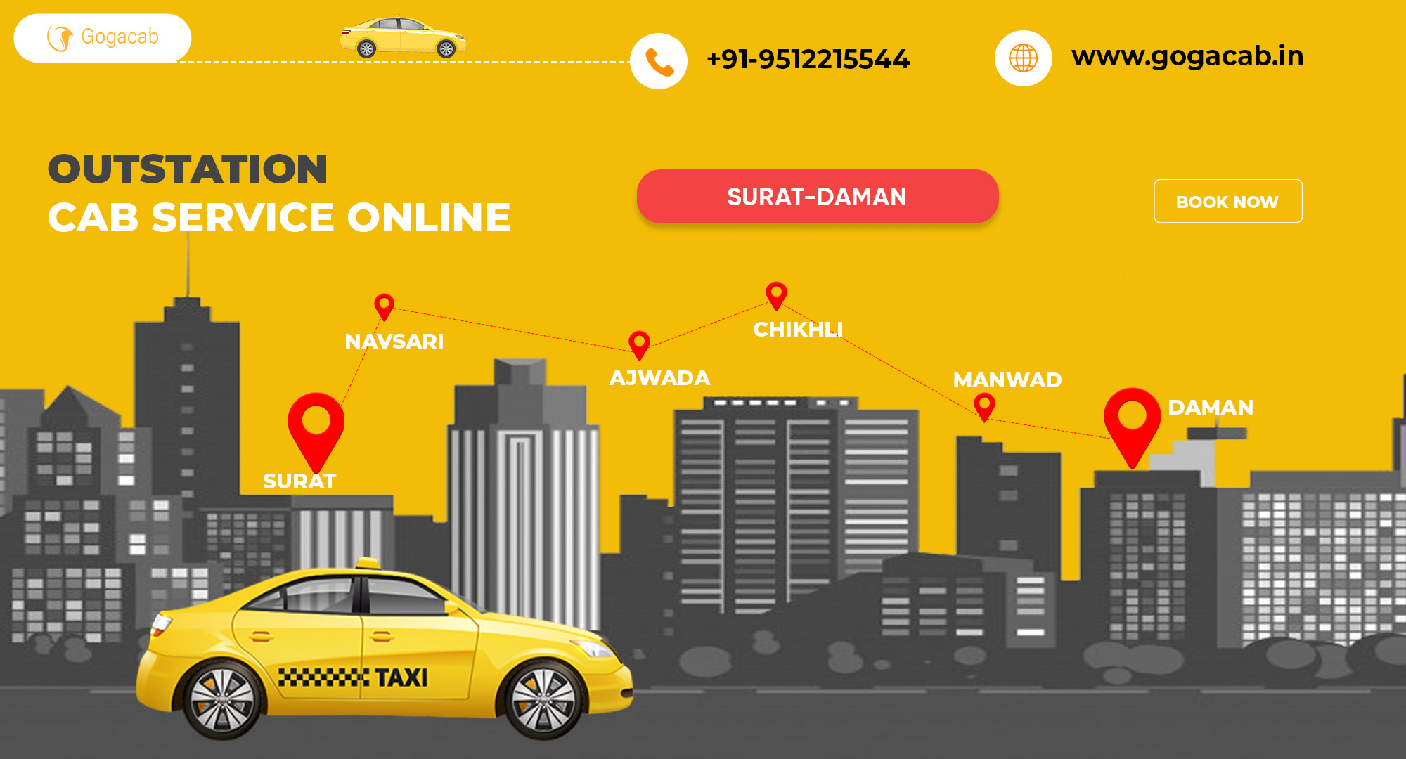 Surat To Daman Cab Service