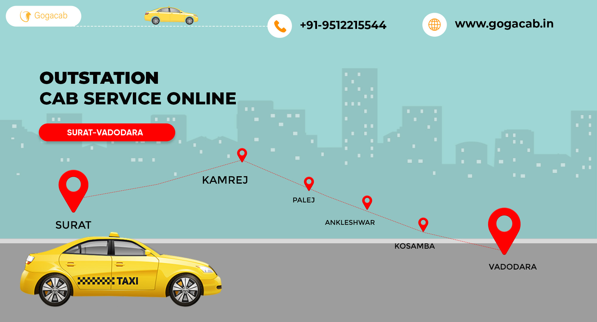 Check Surat to Vadodara Cab Service