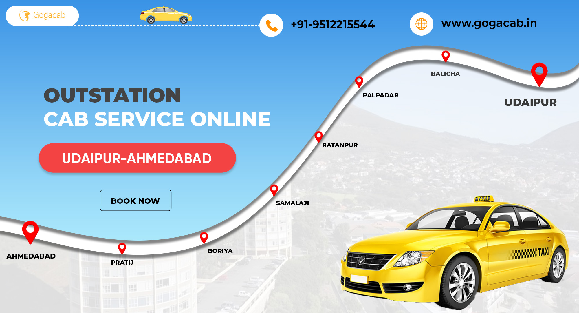 Best Udaipur to Ahmedabad Cab Service